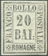 Sg 1859 Romagne - Prova 20 Baj  Grigio Chiaro (P7) Nuovo Senza Gomma Come Da Emissione, Bolaffi (2.000) - Romagna