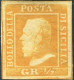 * 1859 - Sicilia " ½  Grana Arancio"(1) Nuovo I Tav. Carta Di Palermo, Ampi Margini, Diena - Bolaffi - Raybaudi & Cert.V - Sicile