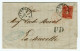 Ltr 1860 "Toscana" Lettera Livorno Per Nouvelle-Francia, 40c Carminio Scarlatto VIA MARE (21a) Cert. L.Guido (3.250) - Toscane