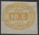 * 1863 - Regno - Segnatasse ''Ovale Con Valore Al Centro'' 10c Giallo (1), TL, Cert. Raybaudi (2.600) - Taxe