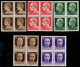 ** 1943 - RSI - Base Atlantica, 1929 "Imperiale" Sopr. (cat 6,8/11+6g,8/11g) Quartina Gomma Integra, Cert. Diena - Local And Autonomous Issues