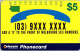 9-3-2024 (Phonecard) Change Of Phone Numbers In Melbourne With 9 - $ 5.00 - Phonecard - Carte De Téléphoone (1 Card) - Australie