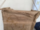 Ancien Sac  à Linge En Toile De Jute Avec Fleurs Sac à Linge - Beurzen En Zakken