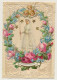 Carte Image Dentelée à Système Communiante Ruban Anges Fleurs.. - Comuniones