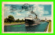 SAULT STE MARIE, ONTARIO - CANAL WITH SHIPS - TRAVEL IN 1951 -  PUB. BY VALENTINE-BLACK CO LTD - - Andere & Zonder Classificatie