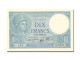 Billet, France, 10 Francs, 10 F 1916-1942 ''Minerve'', 1939, 1939-08-17, SPL+ - 10 F 1916-1942 ''Minerve''