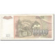 Billet, Yougoslavie, 10,000 Dinara, 1993, 1993, KM:129, TB - Yougoslavie