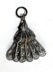 JOLI ANCIEN PENDENTIF EVENTAIL En METAL FILIGRANE ARGENTÉ, BIJOU MÉDAILLE ART NOUVEAU (1702.7) - Hangers