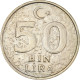 Monnaie, Turquie, 50000 Lira, 50 Bin Lira, 1998, TTB+, Cuivre-Nickel-Zinc - Turkey
