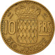 Monnaie, Monaco, Rainier III, 10 Francs, 1950, TTB+, Aluminum-Bronze, KM:130 - 1949-1956 Oude Frank