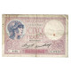 France, 5 Francs, Violet, 1933, 1933-09-07, TB+, Fayette:3.17, KM:72e - 5 F 1917-1940 ''Violet''