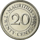 Monnaie, Mauritius, 20 Cents, 2016, TTB, Nickel Plated Steel - Mauritius