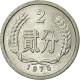 Monnaie, CHINA, PEOPLE'S REPUBLIC, 2 Fen, 1975, TTB, Aluminium, KM:2 - China