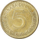 Monnaie, Yougoslavie, 5 Dinara, 1985 - Joegoslavië