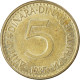 Monnaie, Yougoslavie, 5 Dinara, 1985 - Yougoslavie