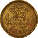 Monnaie, Ceylon, George VI, 25 Cents, 1943, TTB+, Nickel-brass, KM:115 - Sri Lanka