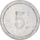 Monnaie, Algérie, Chambre De Commerce, Bône, Bône, 5 Centimes, 1915, TTB+ - Monétaires / De Nécessité