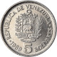 Monnaie, Venezuela, 5 Bolivares, 1989, Werdohl, SUP, Nickel Clad Steel, KM:53a.1 - Venezuela