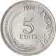 Monnaie, Singapour, 5 Cents, 1974 - Singapur