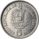 Monnaie, Venezuela, 5 Bolivares, 1989, Werdohl, TTB+, Nickel Clad Steel - Venezuela