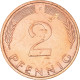 Monnaie, République Fédérale Allemande, 2 Pfennig, 1974, Stuttgart, TB - 2 Pfennig