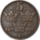 Monnaie, Suède, Gustaf V, 5 Öre, 1944, TB+, Iron, KM:812 - Suède