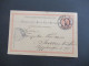 Österreich / Tschechien Weltpostverein UPU 1897 GA 5 Kreuzer K2 Prag 1 Praha 1 Nach Stettin / Prag Königl. Weinberge - Briefkaarten