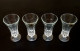 Années 1970  4 Flûtes à Champagne  Tige Courte Verre Transparent à Facettes - Verres