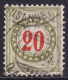 Schweiz: Portomarke SBK-Nr. 26AK (Rahmen Grünlicholiv, Wasserzeichen Kreuz, 1907-1910) Gestempelt - Taxe