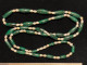 Lunghissima Antica Collana In Malachite E Perle Di Fiume - Arte Africana