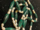 Delcampe - Lunghissima Antica Collana In Malachite E Perle Di Fiume - African Art