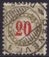 Schweiz: Portomarke SBK-Nr. 26BK (Rahmen Bräunlicholiv, Wz. Kreuz, 1908-1909) Vollstempel GENÈVE 1 21. V. 10 DISTR. L... - Taxe