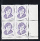 Sc#2943, Alice Paul Great American Series 1995 Issue 78-cent Stamp Plate # Block Of 4 - Plattennummern