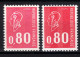 1974 No 1816  MARIANNE DE BÉQUET - COULEUR ROSE AU LIEU DE ROUGE SANS CHARNIÈRE LUXE!! - Unused Stamps