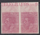001074/ Spain 1879 Sc244 10c Red Imperf Double Print Marginal Pair - Unused Stamps