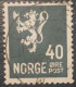 Norway Lion 40 Used Postmark Stamp Classic - Gebraucht