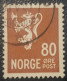 Norway Lion 80 Used Stamp Classic - Oblitérés