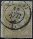 GREECE 1872-76  Large Hermes Meshed Paper Issue 40 L Bistre On Blue Vl. 56 F - Used Stamps
