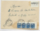 TUNISIE 1FR50 BLEU BANDE DE 4 LETTRE COVER REC C. PERLE GOUBELLAT 8.12.1945 TUNISIE - Briefe U. Dokumente