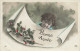 FETES - VOEUX - Nouvel An - Bonne Année - Une Jeune Fille Portant Un Message - Carte Postale Ancienne - New Year
