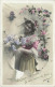 FANTAISIES - Femmes - En Gage D'amitié - Je Vous Envoie Ces Fleurs - Un Bouquet De Fleur - Carte Postale Ancienne - Frauen