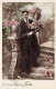 FETES - VOEUX - Pâques - Joyeuses Pâques Jules - Un Homme Tenant Un Bouquet De Fleur - Carte Postale Ancienne - Easter
