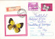 BUTTERFLY,  USED,  COD. 483/71,  COVERS STATIONERY   ROMANIA - Ganzsachen