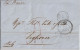 1857 - LETTRE De LONDRES (GB) => LIVORNO (ITALIE) ! TRANSIT FRANCE ENTREE CALAIS AMBULANT "A" - Marques D'entrées