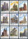 Russia 6201-6209, 6208-6209a, MNH. Mi 368-376,2 Klb. Cathedrals Of World, 1994. - Unused Stamps