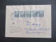 Saarland 1957 Heuss II Mi.Nr.509 (5) MeF 5er Streifen!! Umschlag BDP Landesverband Der Briefmarkensammler Des Saarlandes - Briefe U. Dokumente