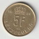 LUXEMBOURG 1989: 5 Francs, KM 65 - Luxembourg