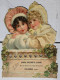 Très Grand Chromo Découpis Original Circa 1900 - Carton Gaufré 45,5x34cm - Grande épicerie De La Gare O. Geas Colombes - Enfants