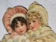 Très Grand Chromo Découpis Original Circa 1900 - Carton Gaufré 45,5x34cm - Grande épicerie De La Gare O. Geas Colombes - Enfants