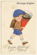 Little Girl With School Cone & Tornister *11 / Schultasche (Vintage PC 1929) - Schulen